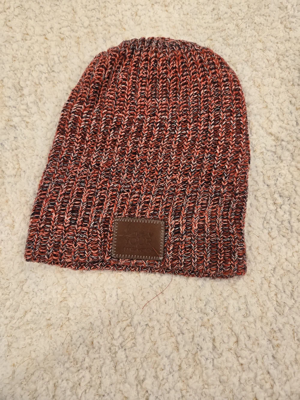 Love Your Melon Red, Black, & White Knit Beanie